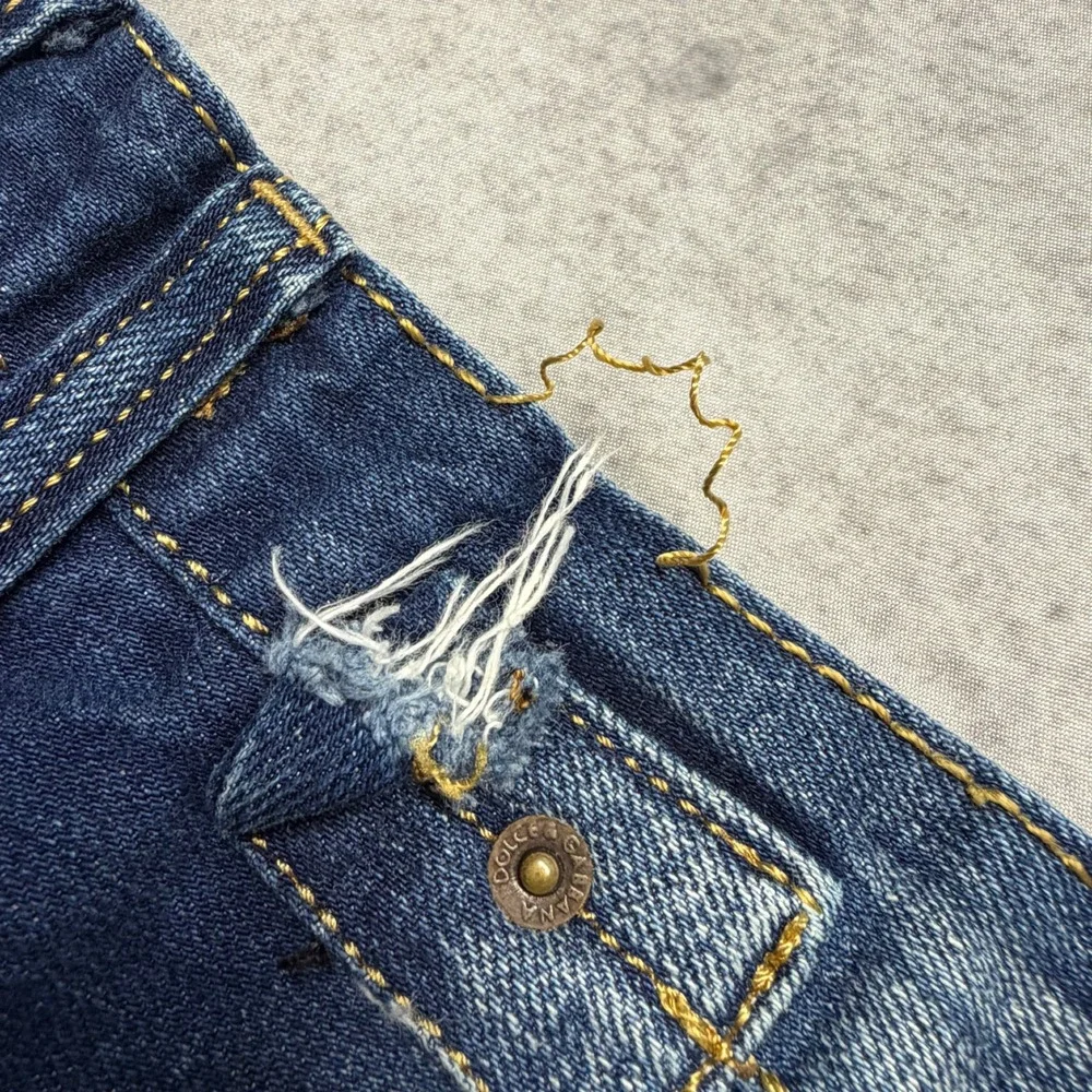 Dolce & Gabbana 16 Classic Jeans Blue Distressed Denim Made in Italy IT 46 32x30